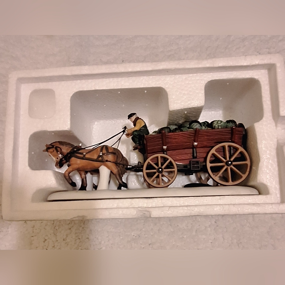Horse-Drawn Wagon Figurine